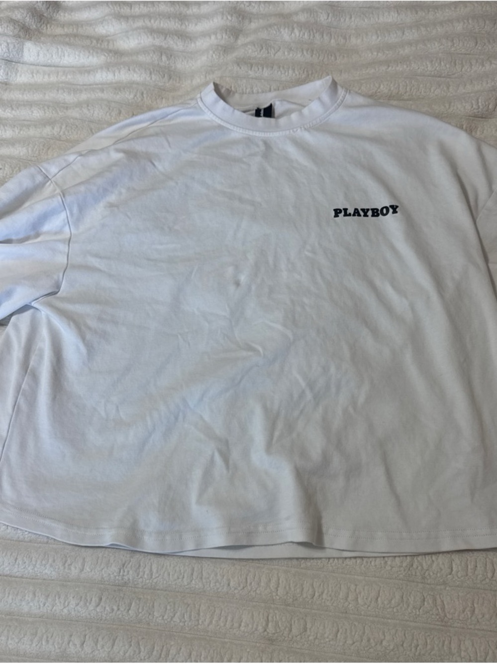 PLAYBOY White Tee with Black Chest Logo